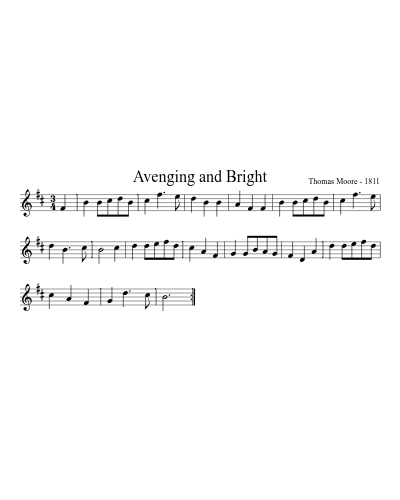 Avenging and Bright sheet music preview