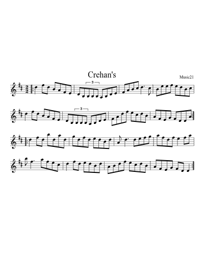 Crehan's sheet music preview