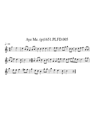 Aye Me. (p)1651.PLFD.005 sheet music preview