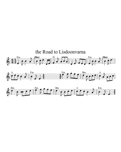 The Road To Banff (B I D A) sheet music preview