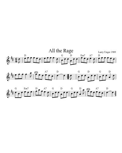 All the Rage (B I D A) sheet music preview