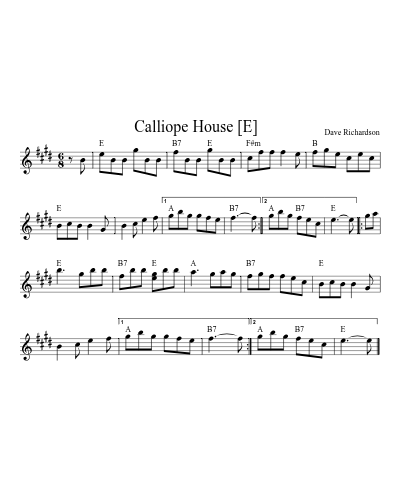 Calliope House   [E] (B I D A) sheet music preview