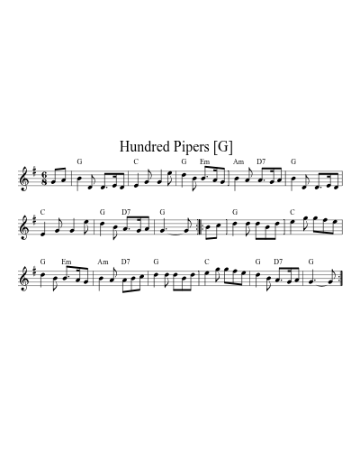 Hundred Pipers   [G]