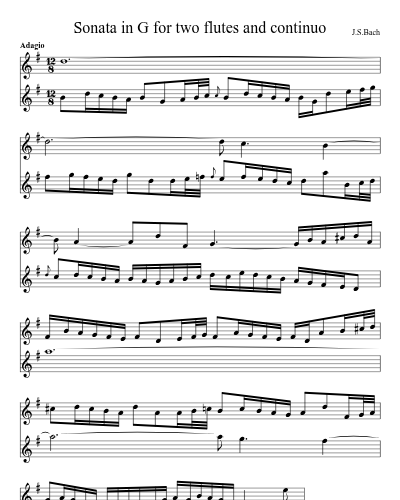Sonata in G for two flutes and continuo preview