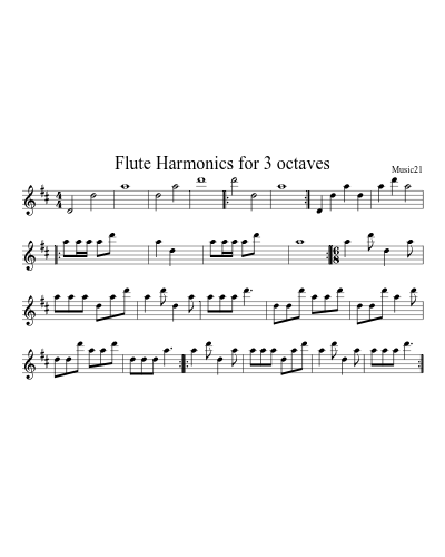 Flute Harmonics for 3 octaves preview