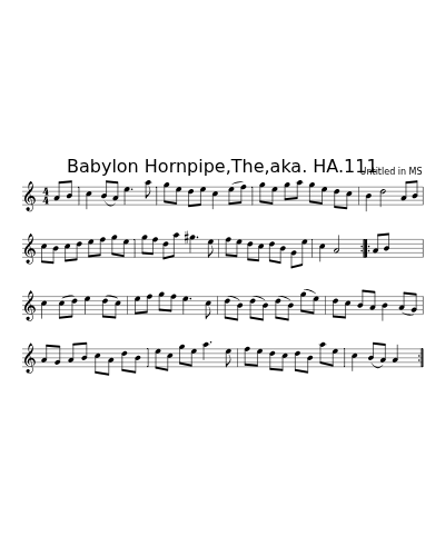 Babylon Hornpipe,The,aka. HA.111 (Version 2)