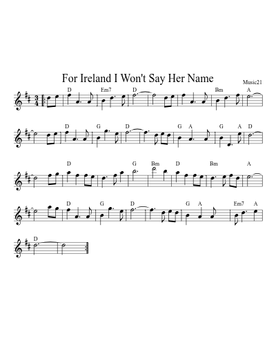 For Ireland I Won't Say Her Name preview