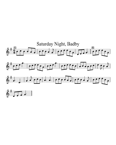 Saturday Night, Badby sheet music preview
