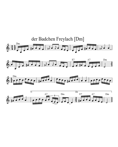 der Badchen Freylach   [Dm]