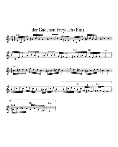 der Badchen Freylach   (Em) (Version 2)
