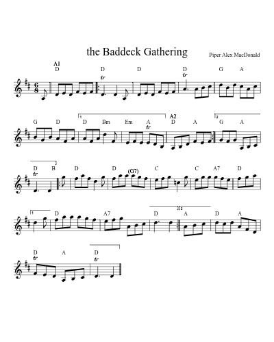 the Baddeck Gathering (Version 2) sheet music preview