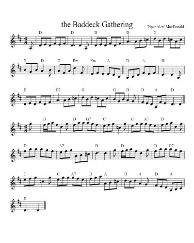 the Baddeck Gathering (Version 7) sheet music preview