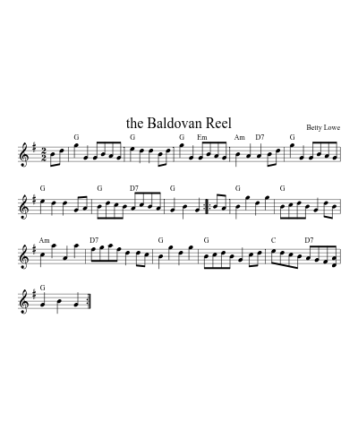 the Baldovan Reel sheet music preview