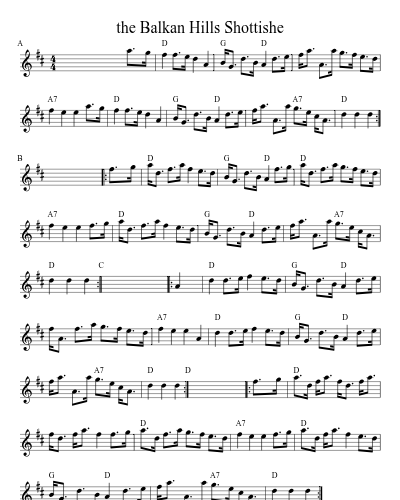 the Balkan Hills Shottishe sheet music preview