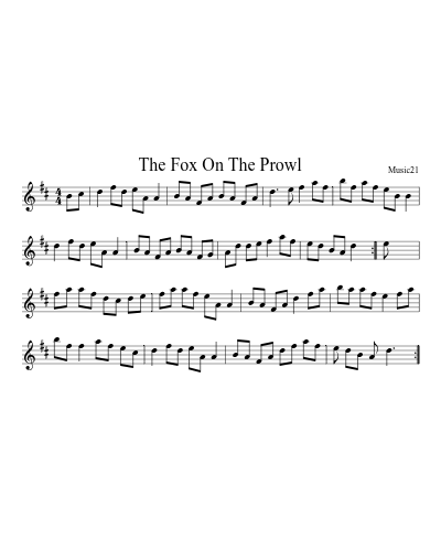 The Fox On The Prowl sheet music preview