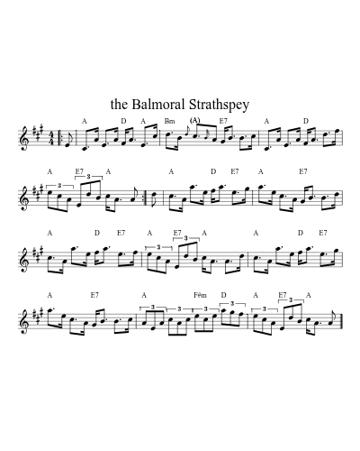 the Balmoral Strathspey sheet music preview