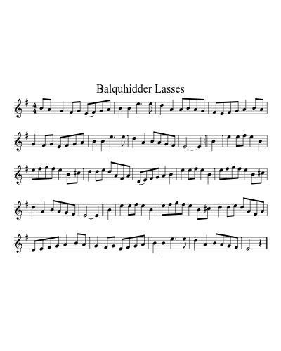 Balquhidder Lasses (Version 2) sheet music preview
