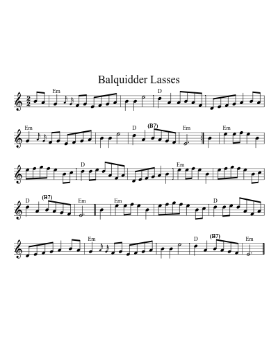 Balquidder Lasses (Version 3)