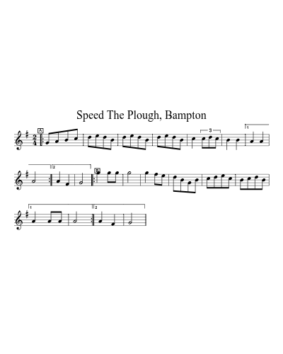 Speed The Plough, Bampton sheet music preview