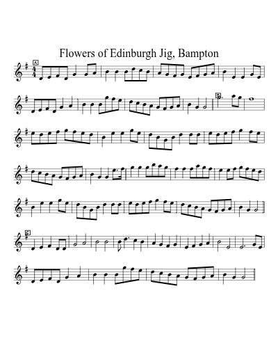 Flowers of Edinburgh Jig, Bampton sheet music preview