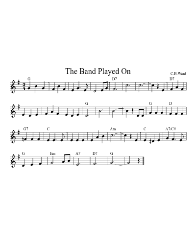 The Band Played On sheet music preview