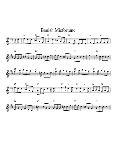 Banish Misfortune (Version 9) sheet music preview