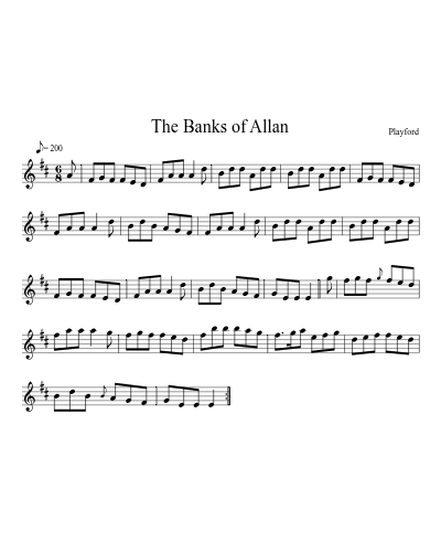 The Banks of Allan sheet music preview