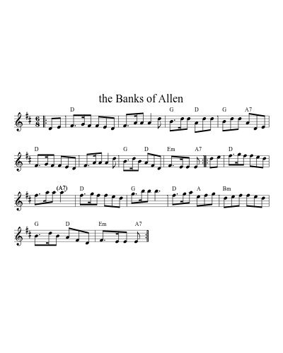 the Banks of Allen (Version 2) sheet music preview
