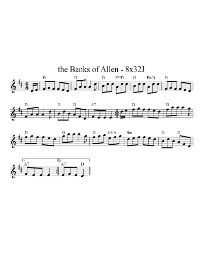the Banks of Allen - 8x32J sheet music preview