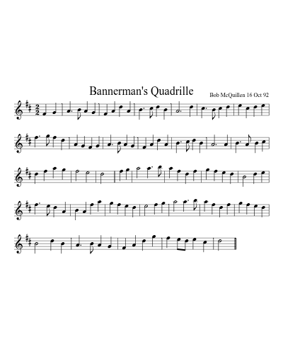 BANNERMAN'S QUADRILLE (Version 2)