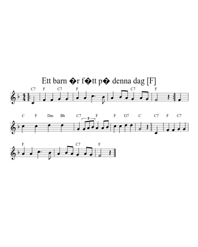 Ett barn är fött på denna dag [F]