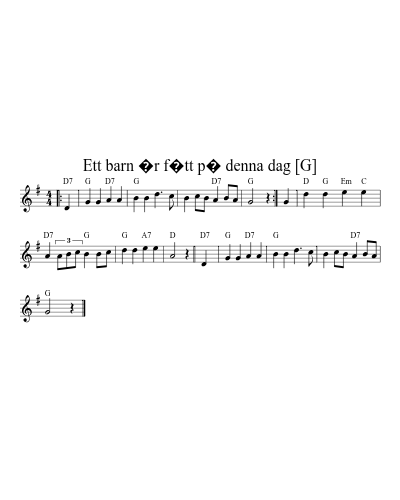 Ett barn är fött på denna dag [G] (Version 2)