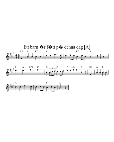 Ett barn är fött på denna dag [A] (Version 2)