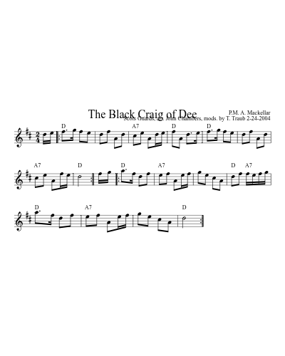 The Black Craig of Dee sheet music preview