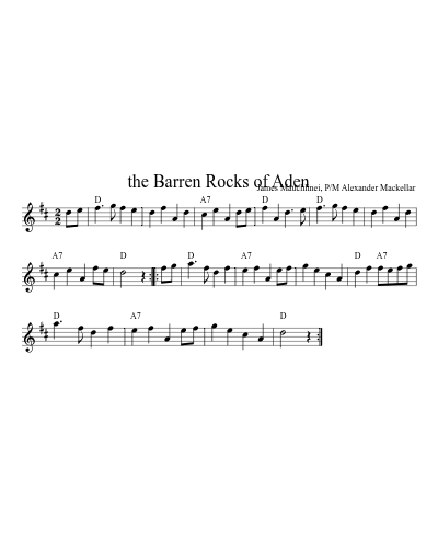 the Barren Rocks of Aden (Version 8) sheet music preview