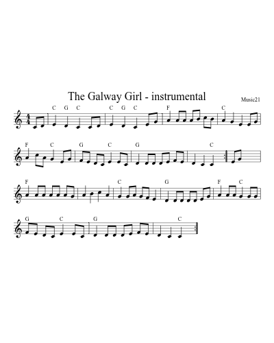 The Galway Girl - instrumental