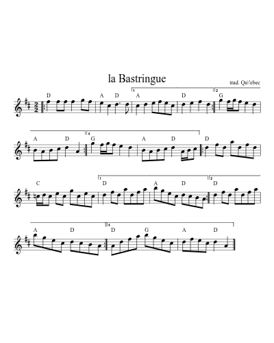 la Bastringue sheet music preview