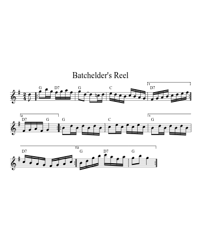Batchelder's Reel (Version 6) sheet music preview