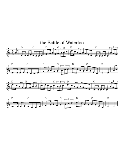 the Battle of Waterloo (Version 2) sheet music preview