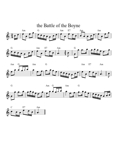 the Battle of the Boyne (Version 6) sheet music preview