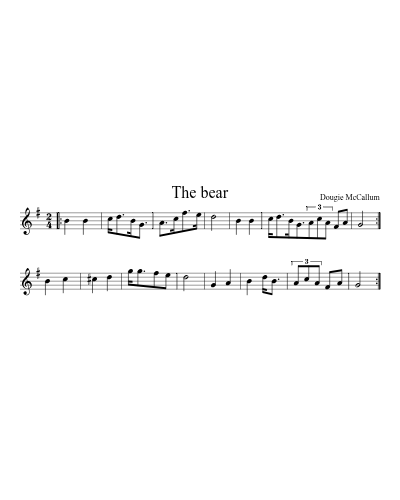 The bear sheet music preview