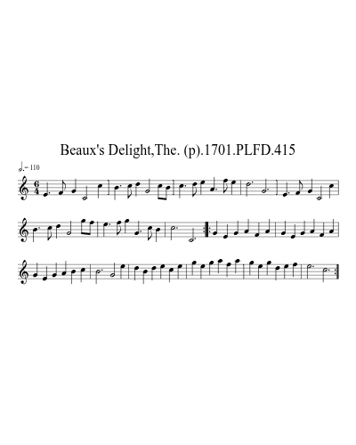 Beaux's Delight,The. (p).1701.PLFD.415