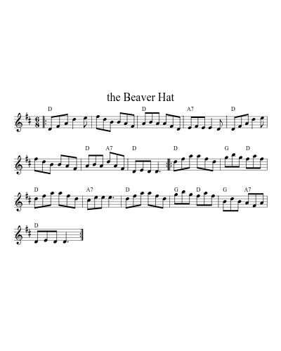the Beaver Hat sheet music preview