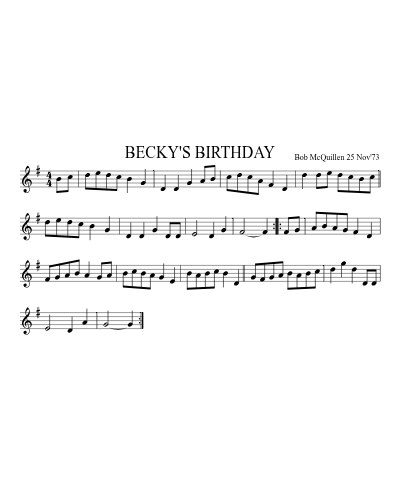 BECKY'S BIRTHDAY (Version 2)