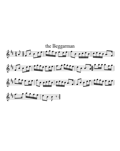 The Beggarman (Version 2) sheet music preview