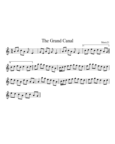The Grand Canal sheet music preview