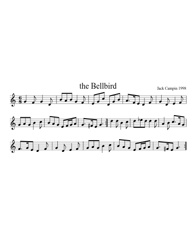 the Bellbird sheet music preview