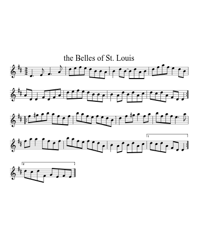 the Belles of St. Louis sheet music preview