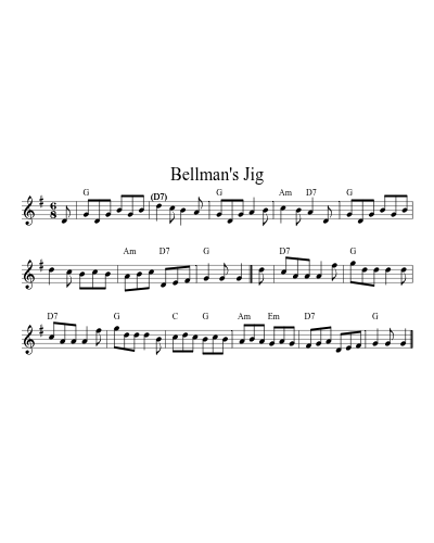 Bellman's Jig (Version 4) sheet music preview