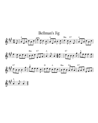 Bellman's Jig (Version 6) sheet music preview